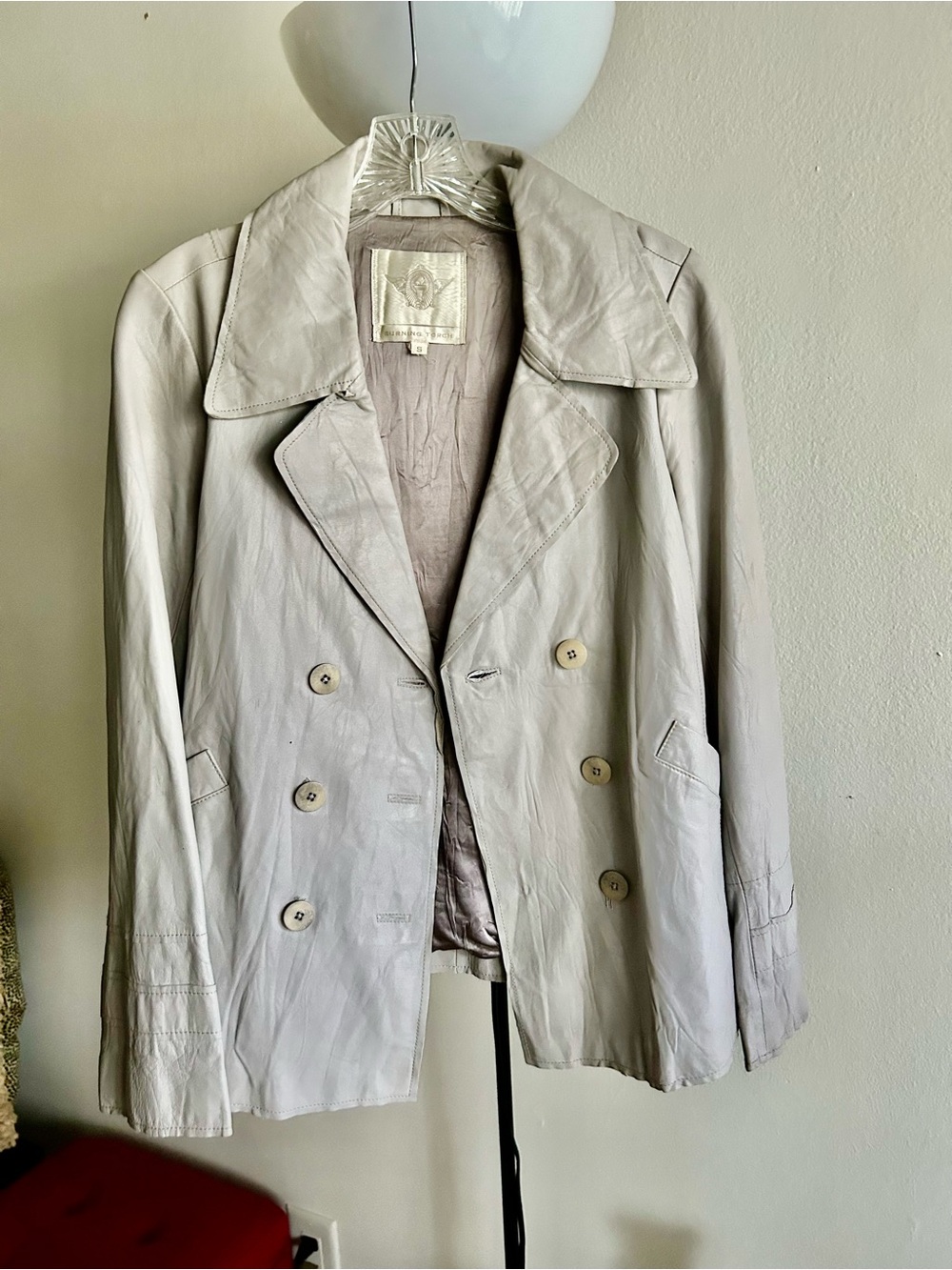 Burning Torch Gray Satin Labeled Jacket